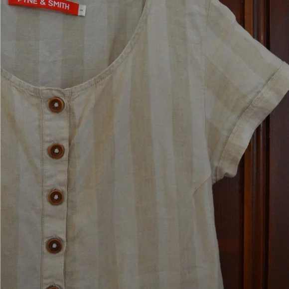 Pyne and Smith Biscuit Stripe Linen Dress - Picture 4 of 7